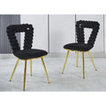 Accent Chairs with Gold and Black Powder-Coated Frame, Set of 2
