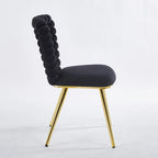 Accent Chairs with Gold and Black Powder-Coated Frame, Set of 2