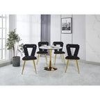 Accent Chairs with Gold and Black Powder-Coated Frame, Set of 2