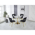 Accent Chairs with Gold and Black Powder-Coated Frame, Set of 2