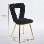 Accent Chairs with Gold and Black Powder-Coated Frame, Set of 2