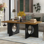 47 Rectangular Coffee Table with Tempered Glass Shelf