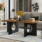 47 Rectangular Coffee Table with Tempered Glass Shelf