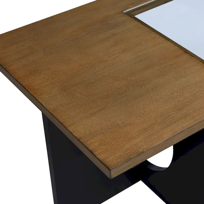 47 Rectangular Coffee Table with Tempered Glass Shelf