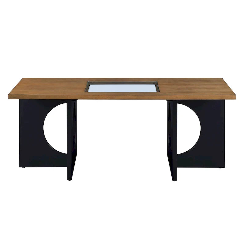 47 Rectangular Coffee Table with Tempered Glass Shelf