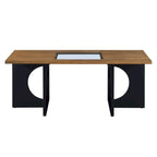 47 Rectangular Coffee Table with Tempered Glass Shelf