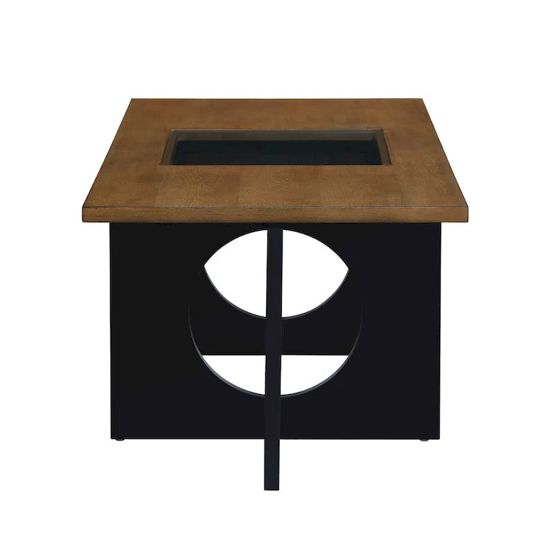 47 Rectangular Coffee Table with Tempered Glass Shelf