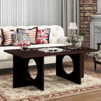 47 Rectangular Coffee Table with Tempered Glass Shelf