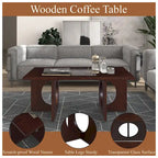 47 Rectangular Coffee Table with Tempered Glass Shelf