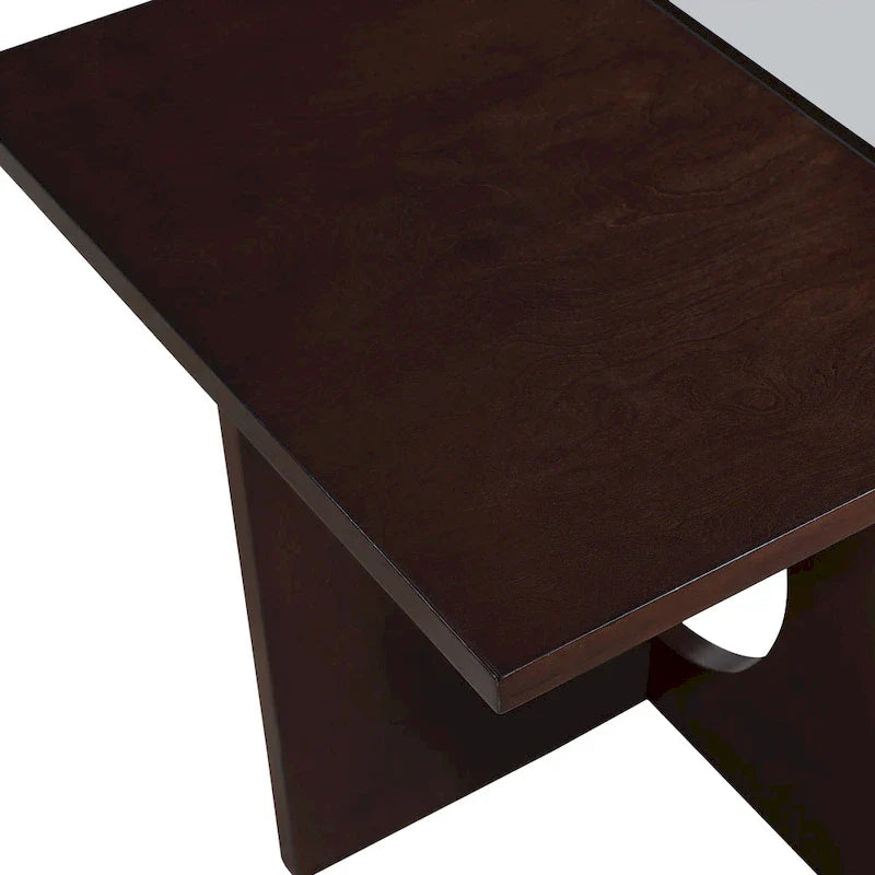 47 Rectangular Coffee Table with Tempered Glass Shelf