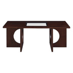 47 Rectangular Coffee Table with Tempered Glass Shelf