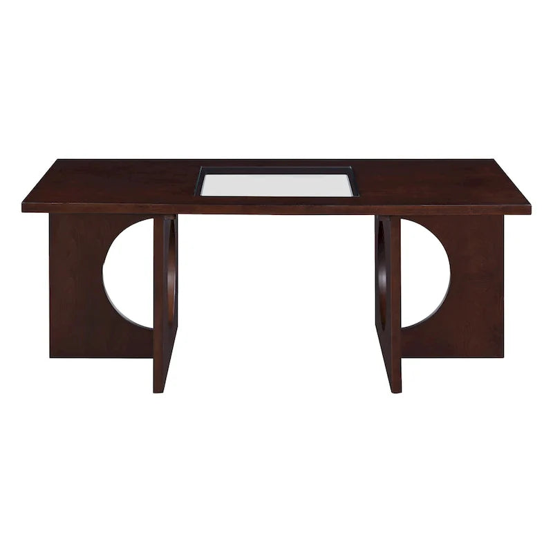 47 Rectangular Coffee Table with Tempered Glass Shelf