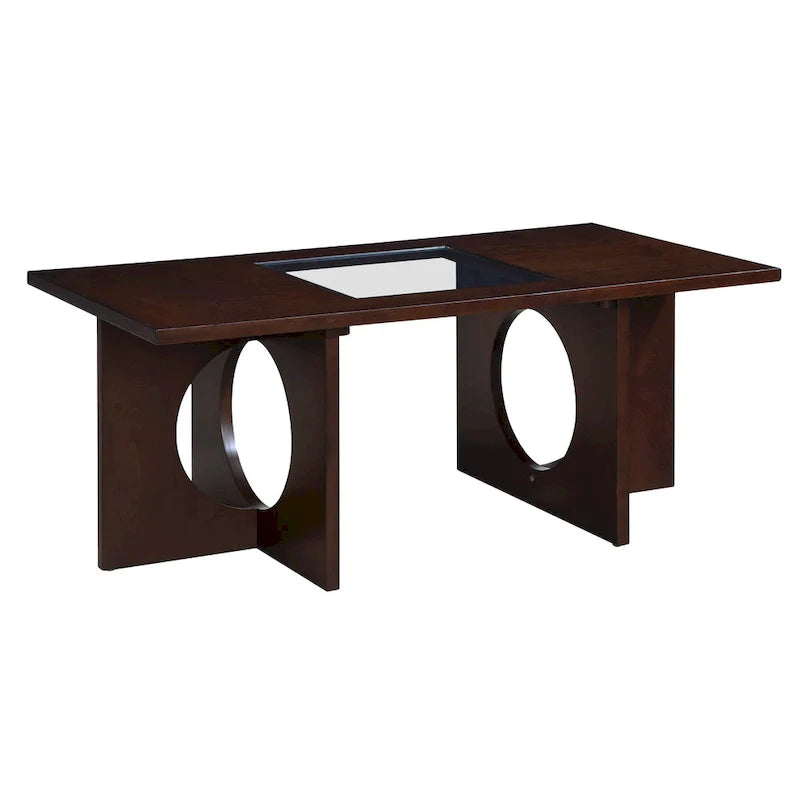47 Rectangular Coffee Table with Tempered Glass Shelf