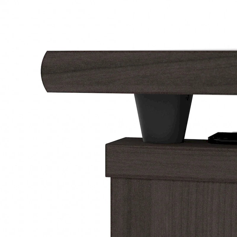 60 L-Shaped Sit-to-Stand Desk with Hutch and File Drawer