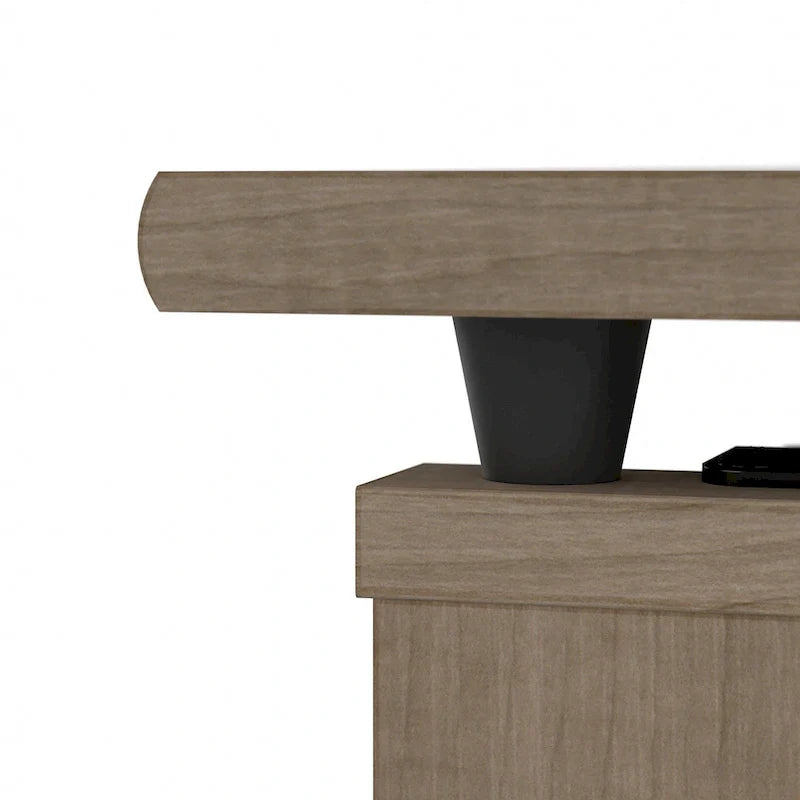 60 L-Shaped Sit-to-Stand Desk with Hutch and File Drawer