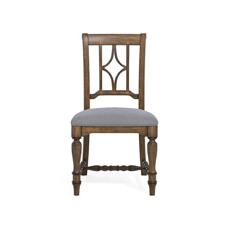 Gray Wood Upholstered Dining Chair - 22 x 40 x 26