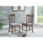 Gray Wood Upholstered Dining Chair - 22 x 40 x 26