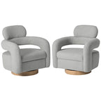 Sherpa Swivel Barrel Chair, Set of 2