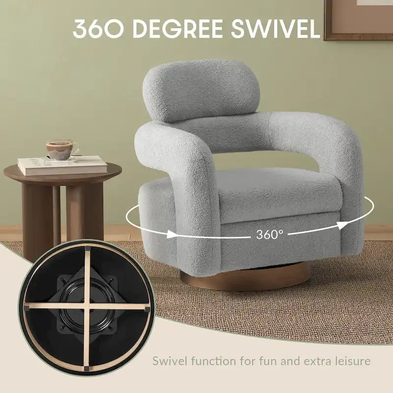 Sherpa Swivel Barrel Chair, Set of 2