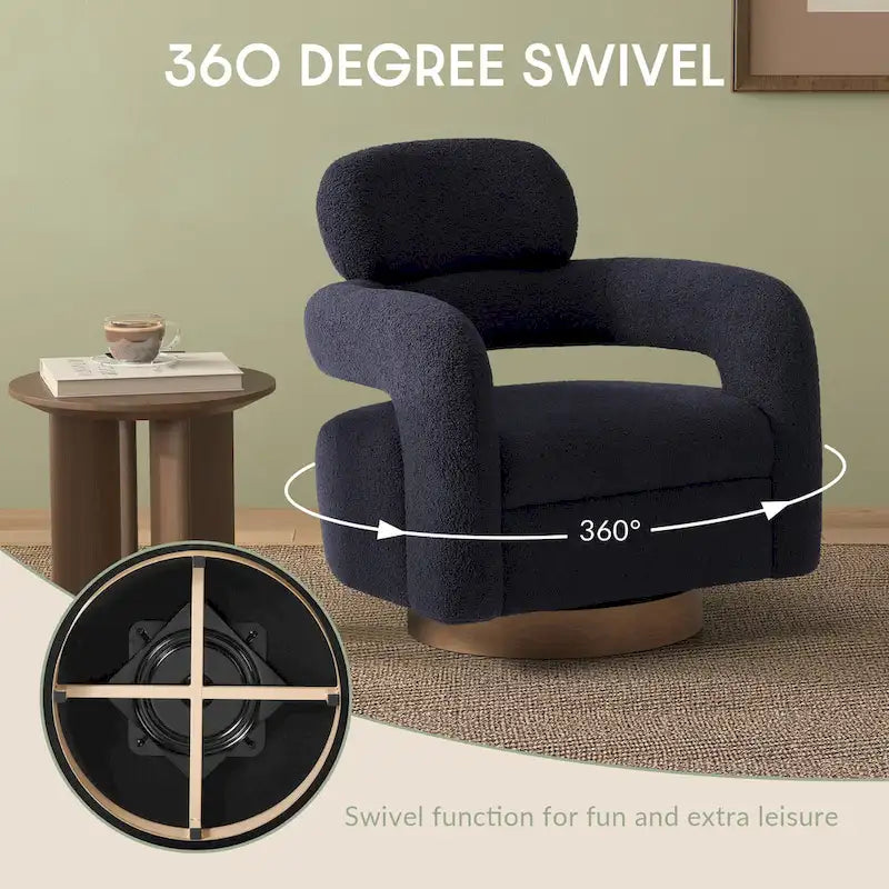 Sherpa Swivel Barrel Chair, Set of 2