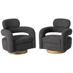 Sherpa Swivel Barrel Chair, Set of 2