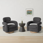 Sherpa Swivel Barrel Chair, Set of 2