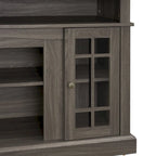 Classic American TV Stand with 4 Storage Shelf and 2 Storage Cabinet for Family Living Room or Office