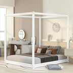 Low Canopy Platform Bed in Pine Wood and MDF – Queen/King