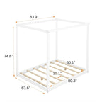 Low Canopy Platform Bed in Pine Wood and MDF – Queen/King