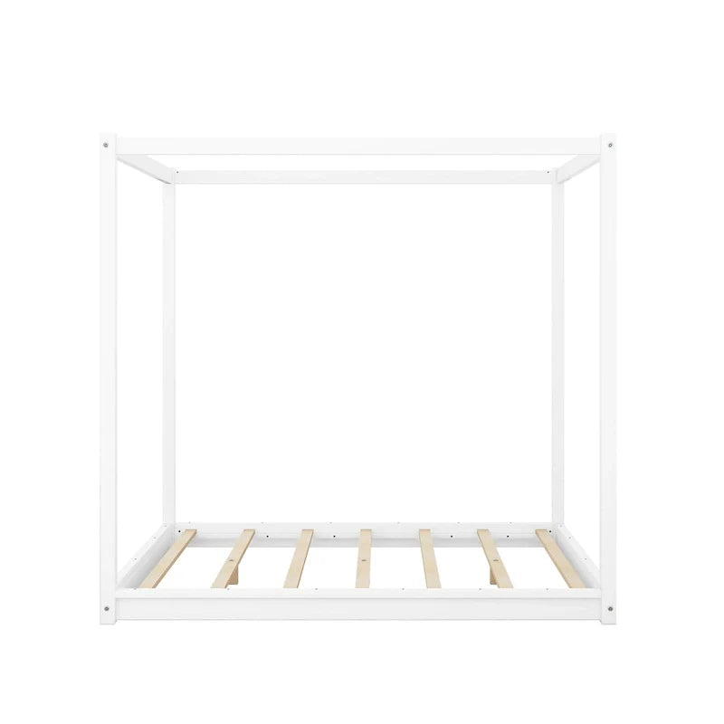 Low Canopy Platform Bed in Pine Wood and MDF – Queen/King