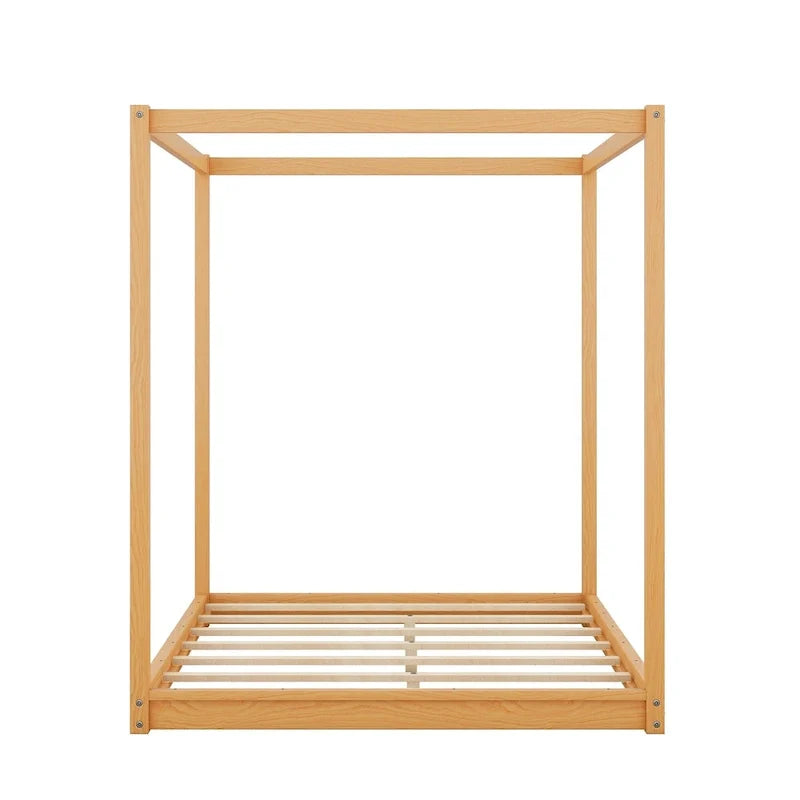 Low Canopy Platform Bed in Pine Wood and MDF – Queen/King