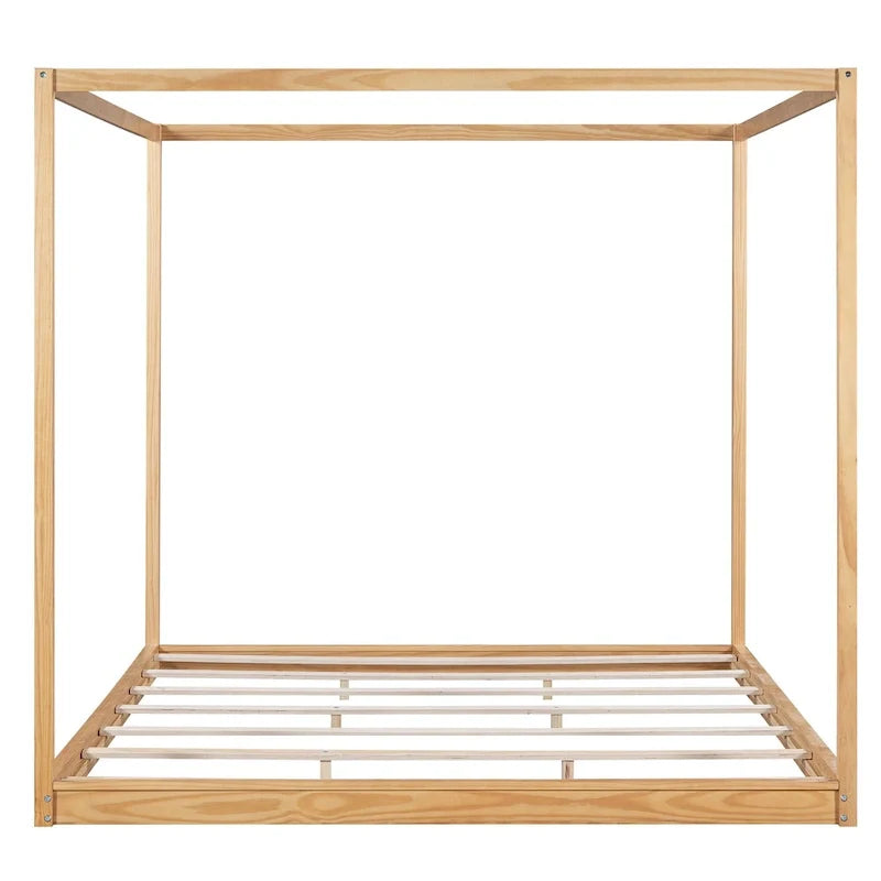 Low Canopy Platform Bed in Pine Wood and MDF – Queen/King