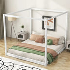 Low Canopy Platform Bed in Pine Wood and MDF – Queen/King