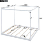 Low Canopy Platform Bed in Pine Wood and MDF – Queen/King
