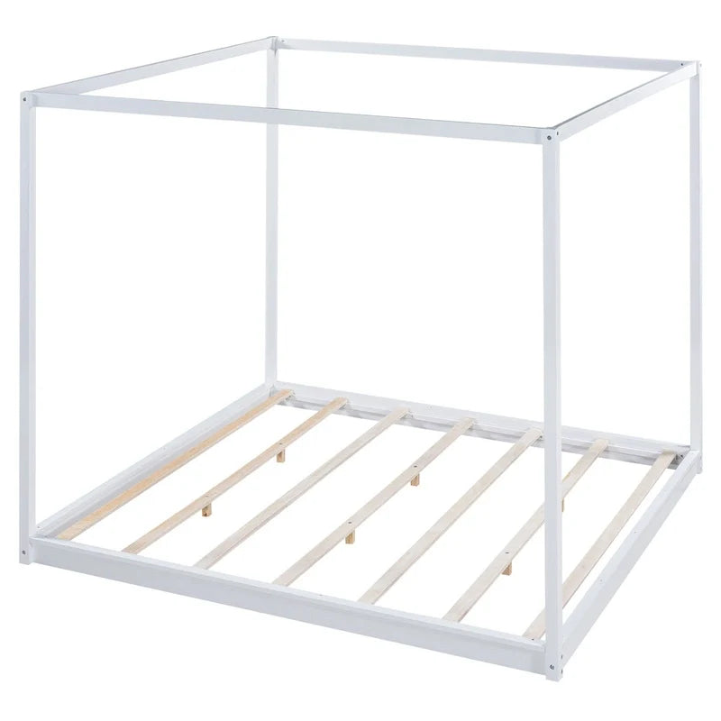 Low Canopy Platform Bed in Pine Wood and MDF – Queen/King