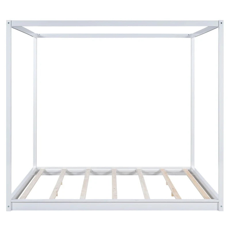 Low Canopy Platform Bed in Pine Wood and MDF – Queen/King