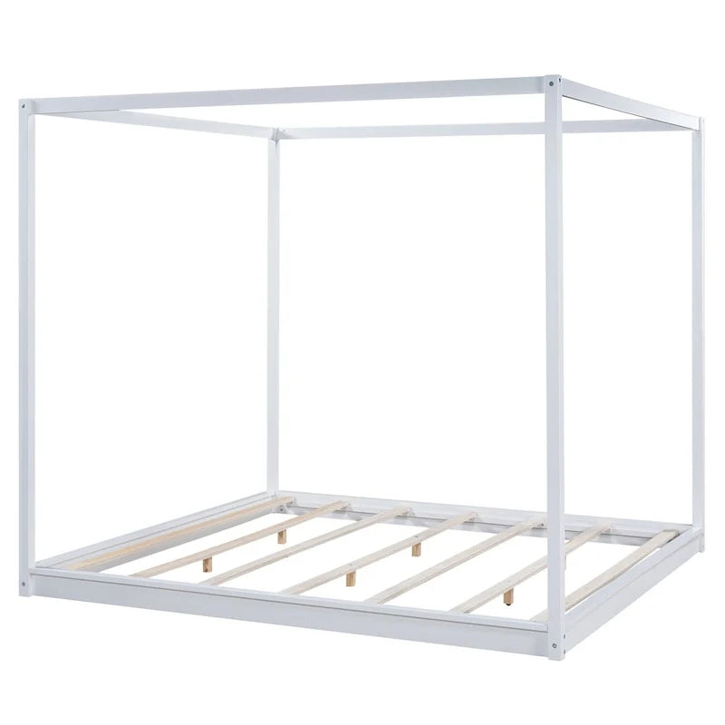 Low Canopy Platform Bed in Pine Wood and MDF – Queen/King