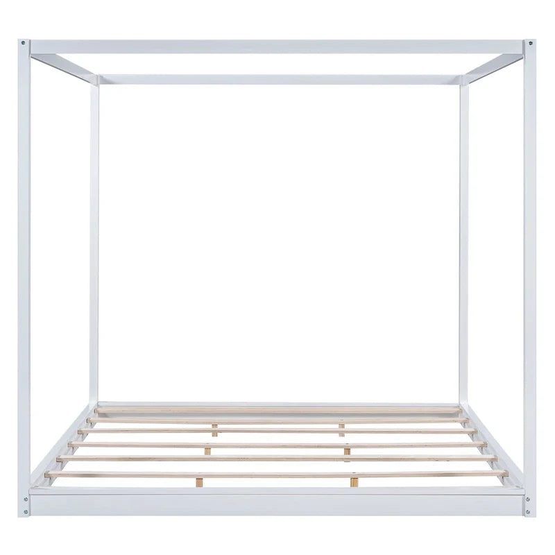 Low Canopy Platform Bed in Pine Wood and MDF – Queen/King