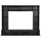 104.2 Wall Unit with TV Stand, Bookshelves, and Cabinets – Black