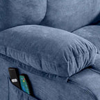 Power Lift Recliner with Heat, Massage, USB Charging – Blue