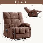 Power Lift Recliner with Heat, Massage, USB Charging – Blue