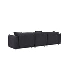 111 Oversized 3-Seater Sofa with Metal Legs – Black Sherpa