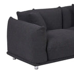 111 Oversized 3-Seater Sofa with Metal Legs – Black Sherpa