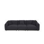 111 Oversized 3-Seater Sofa with Metal Legs – Black Sherpa