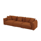 111 Oversized 3-Seater Sofa with Metal Legs – Black Sherpa