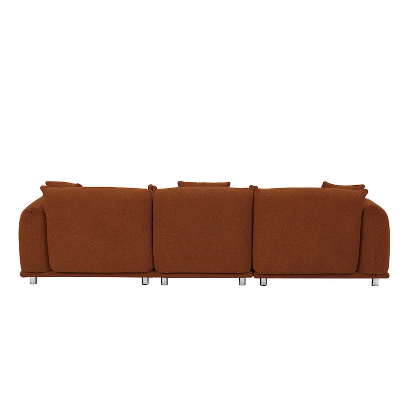 111 Oversized 3-Seater Sofa with Metal Legs – Black Sherpa