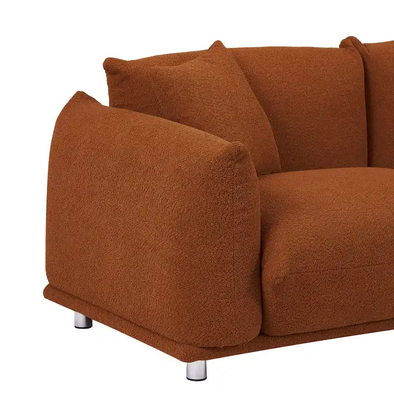 111 Oversized 3-Seater Sofa with Metal Legs – Black Sherpa