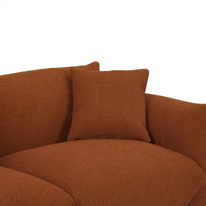 111 Oversized 3-Seater Sofa with Metal Legs – Black Sherpa