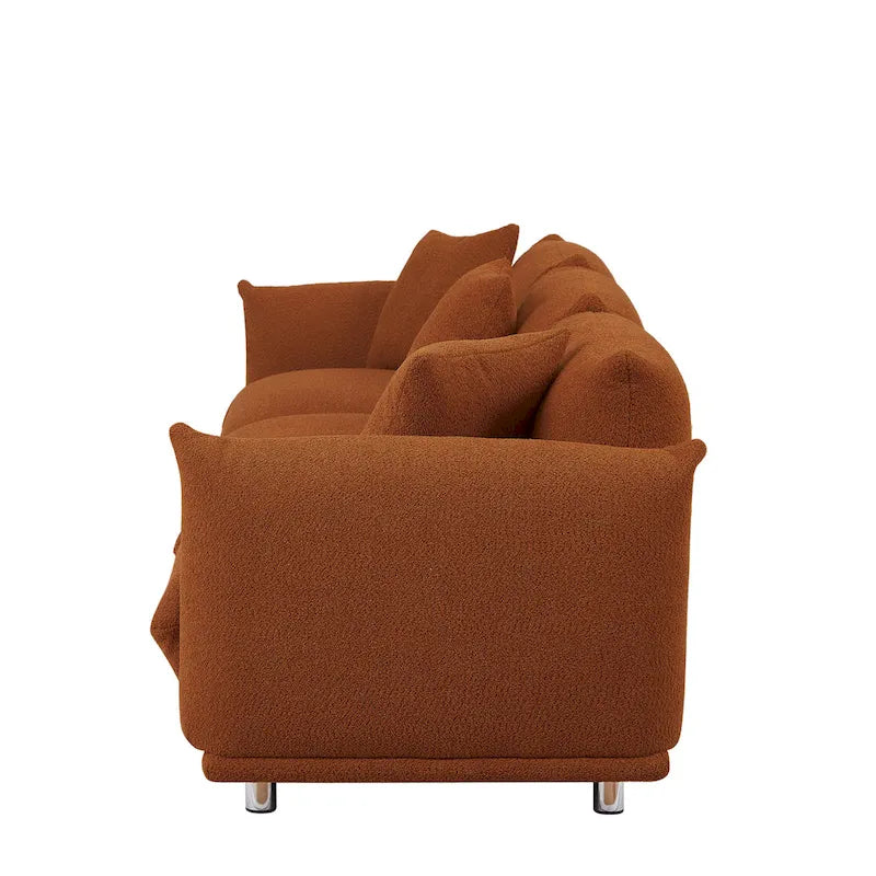 111 Oversized 3-Seater Sofa with Metal Legs – Black Sherpa