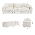 111 Oversized 3-Seater Sofa with Metal Legs – Black Sherpa